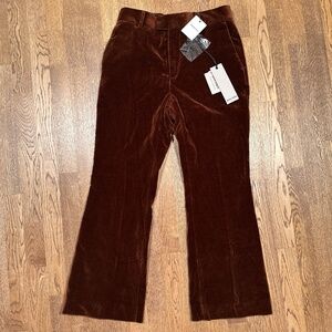 NWT Palm Angels Velvet Tailored Trousers Brown Boot Cut Pants Mens 48 US Medium